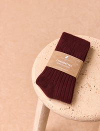 Chaussettes cachemire - Aubergine