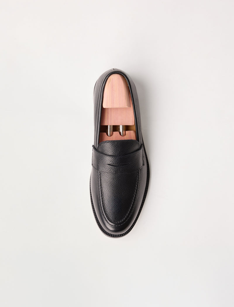 Olivier - Schwarzes, genarbtes Leder - Image principale