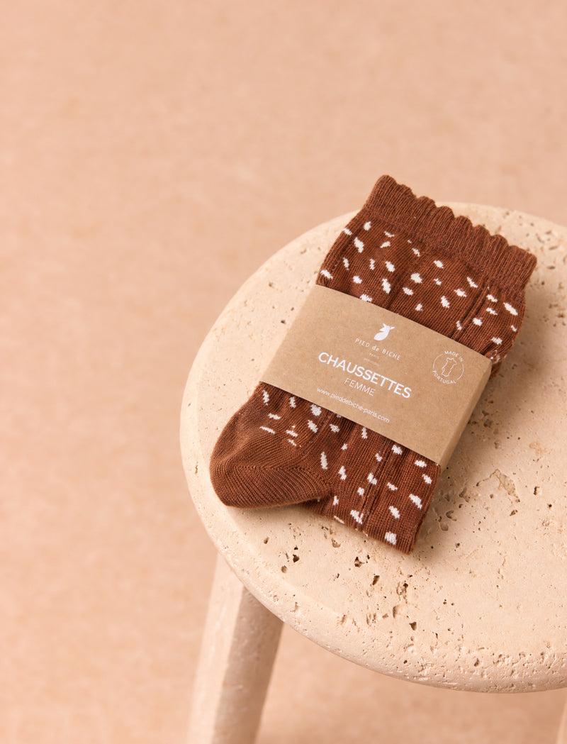 Deer-print socks - Light Brown - Image principale