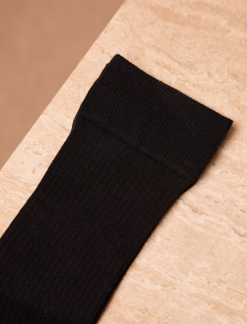 Ribbed socks - Black - Image principale