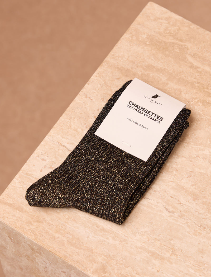 Lurex socks - Black - Image principale