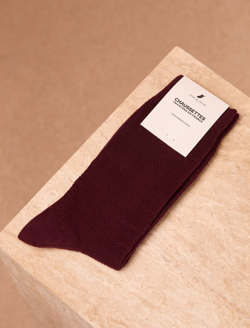 Chaussettes nid d'abeille - Bordeaux - Image principale