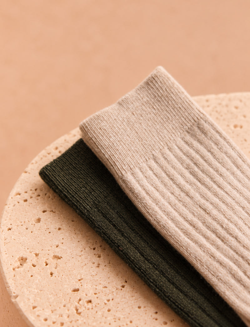 Cashmere Socks Pack – Beige & Khaki - Image principale