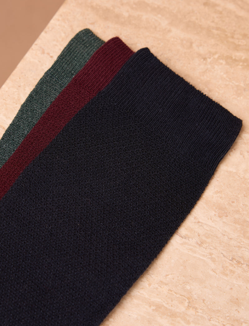 Pack chaussettes - Navy, bordeaux & vert - Image principale