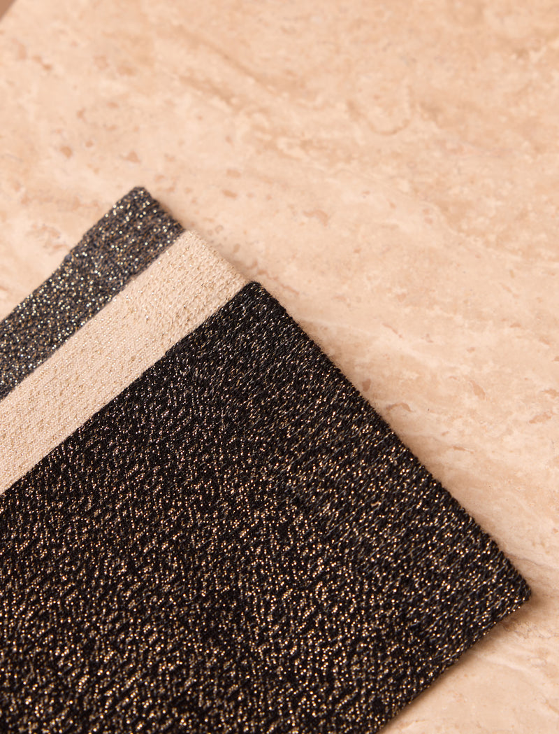 Lurex sock pack - Black, gray & gold - Image principale