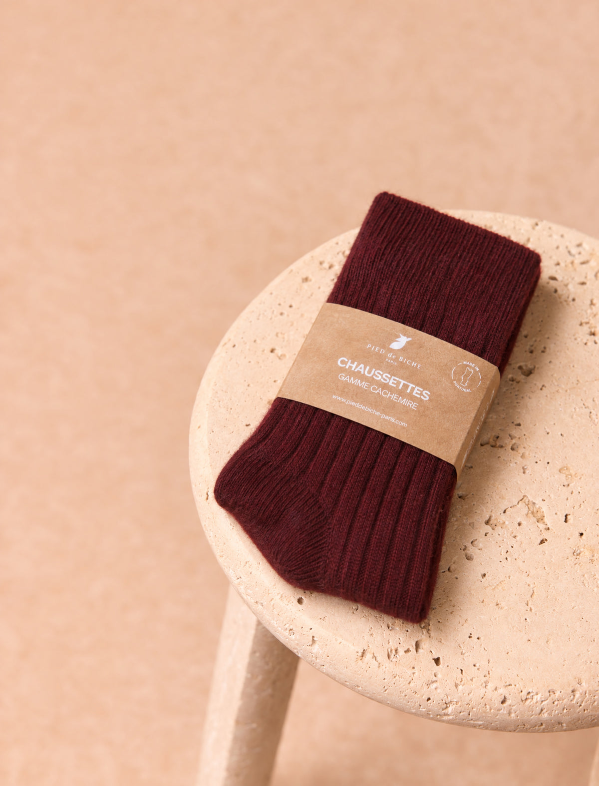Kaschmirsocken – Aubergine - vue 1