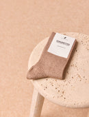 Chaussettes lurex côtelées - Moka
