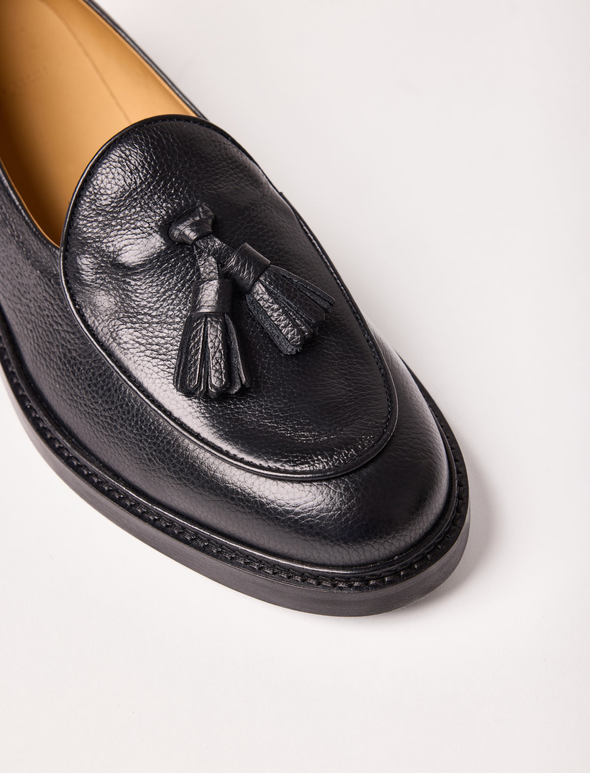 Cuir de vachette noir grainé