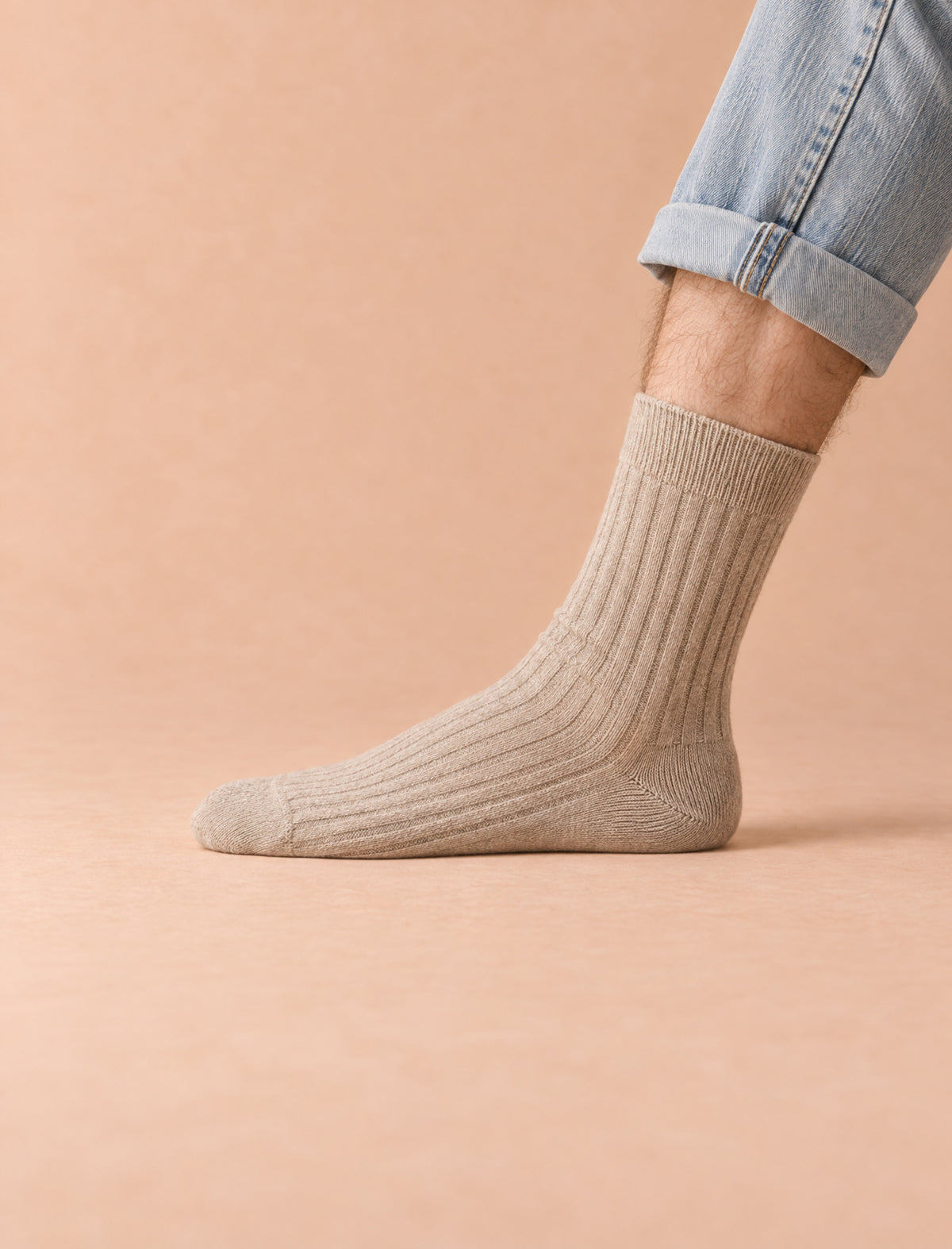 Pack chaussettes cachemire - Beige & Kaki - vue 4