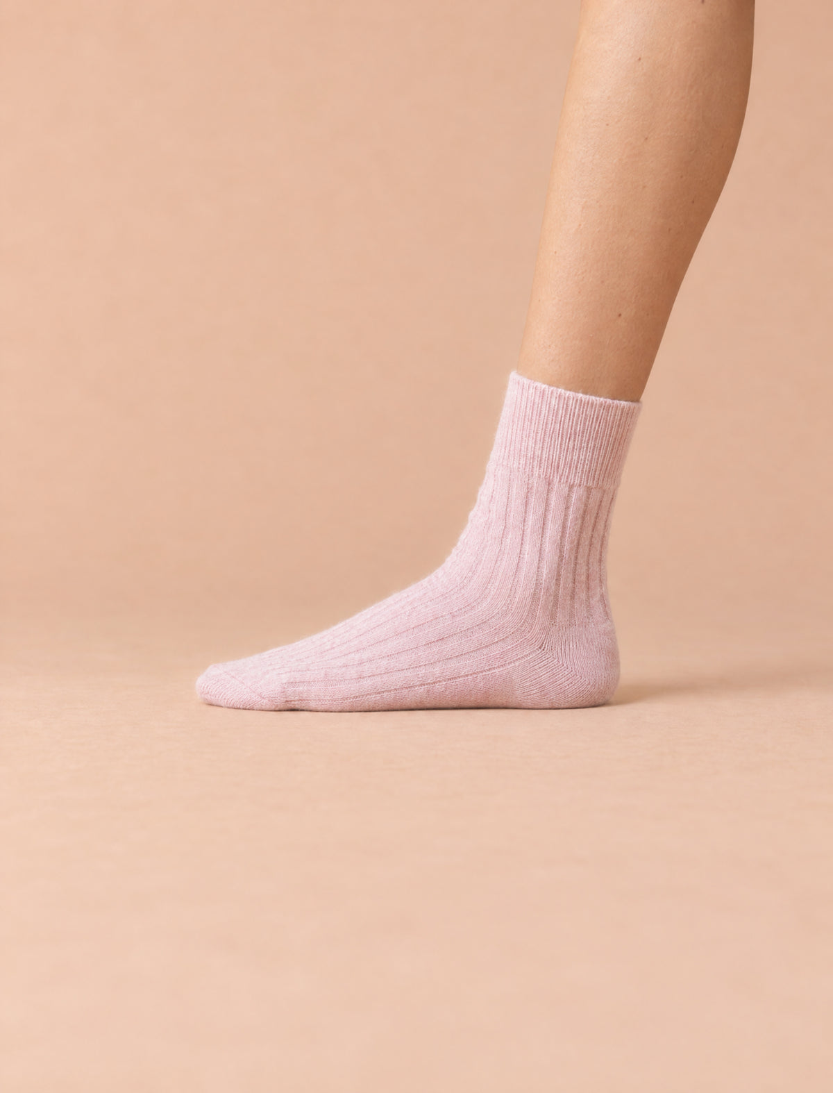 Kaschmir-Socken – Hellrosa - vue 3