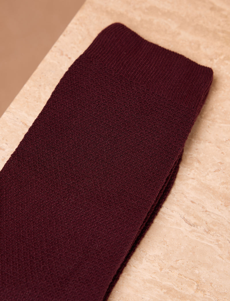 Chaussettes nid d'abeille - Bordeaux - Image principale