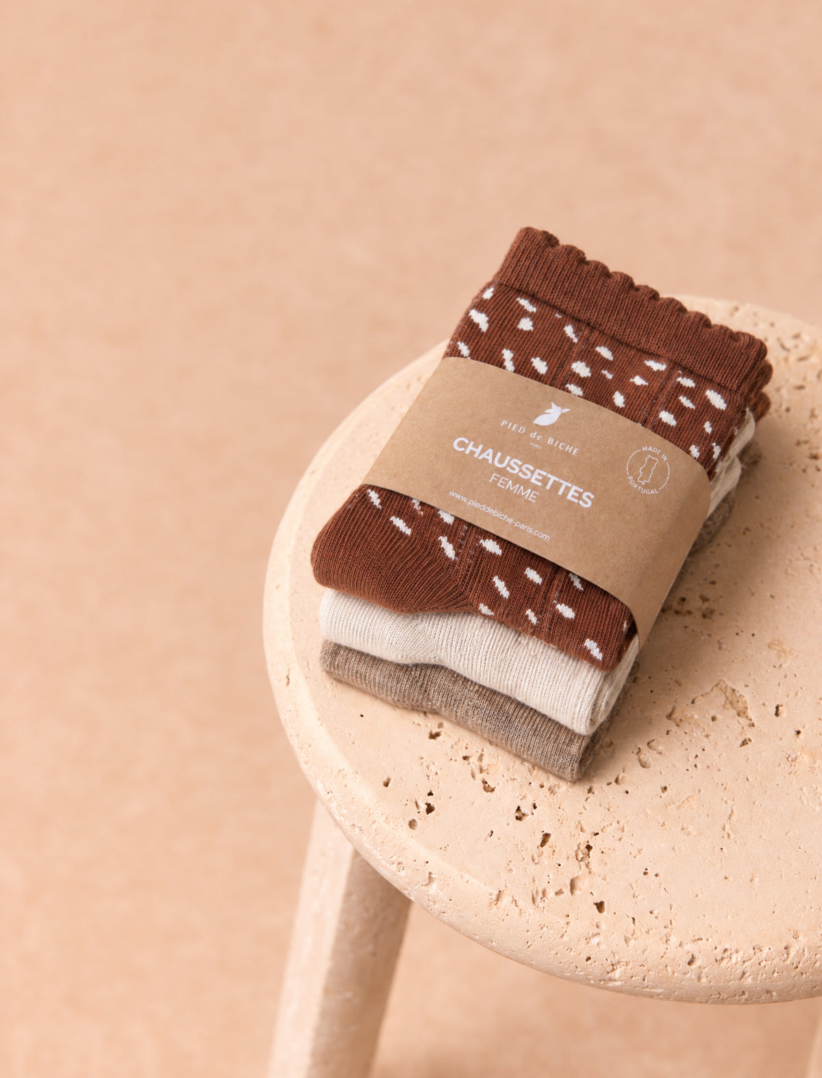 Pack chaussettes biche - Marron, beige & moka