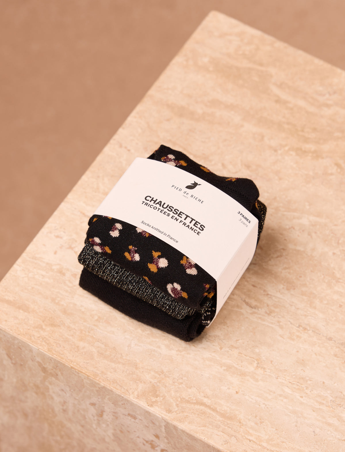 Pack chaussettes nuit sauvage - Noir & léopard - vue 1
