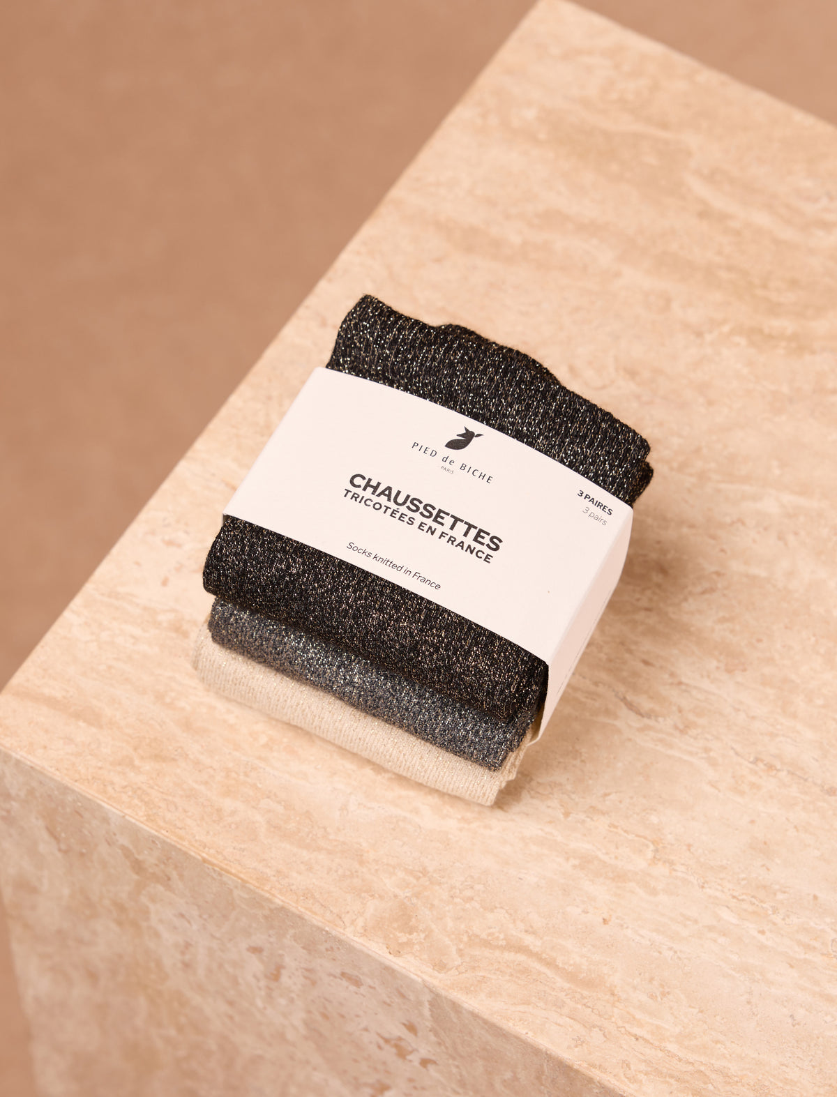 Pack chaussettes lurex - Noir, gris & doré